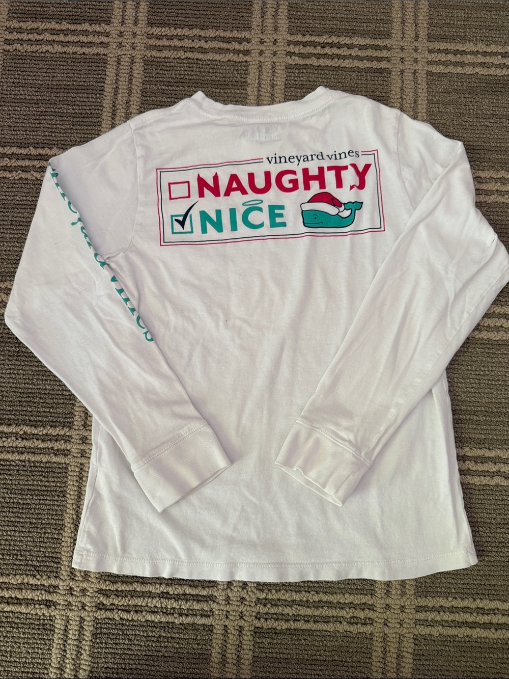 Vineyard Vines Christmas Long-Sleeve 'Naughty or Nice' Graphic Shirt